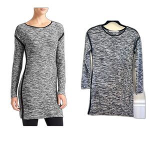 Athleta Retreat Marled Knit Sweater Dress Black Gray Size Small Cozy Couture